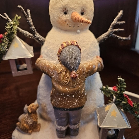 Pat Richter Homestead workshop Snowman love table lamp . - Picture 16 of 16